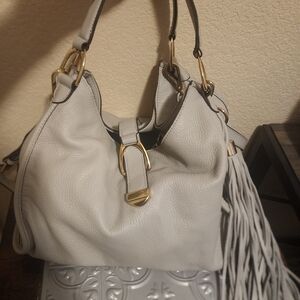 G.I.L.L. Elegant Gray Leather Handbag